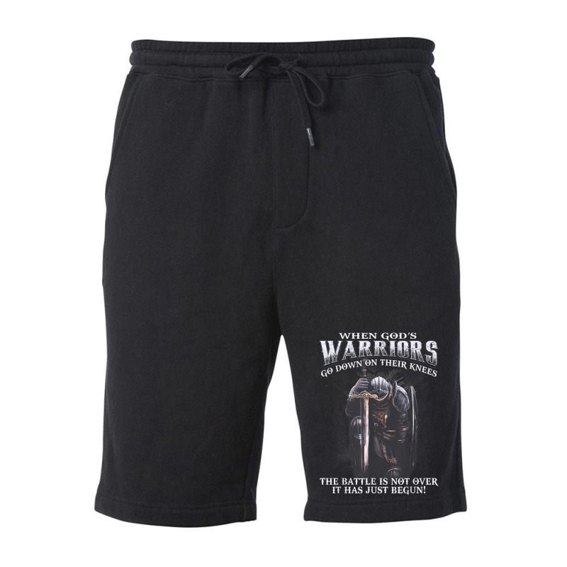 When God Is Warriors Go Down On Their Knees Fleece Short | Artistshot