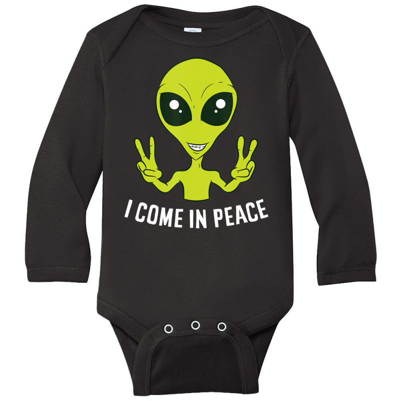 Cute Alien I Come In Peace Space Rave Edm Music Alien Long Sleeve Baby Bodysuit by hoangan | Artistshot