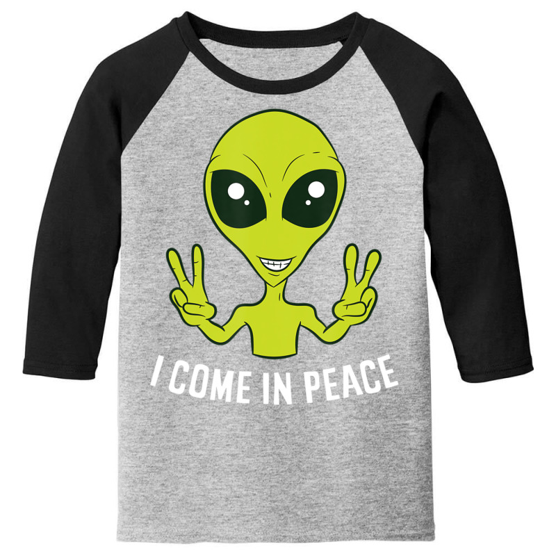 Cute Alien I Come In Peace Space Rave Edm Music Alien Youth 3/4 Sleeve by hoangan | Artistshot