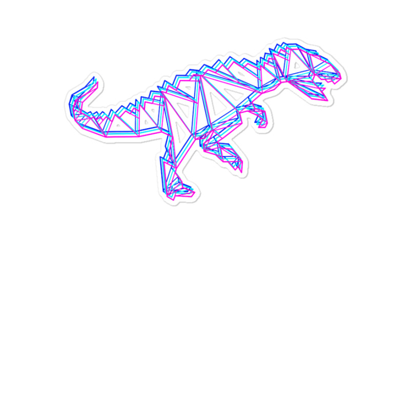 Allosaurus Dinosaur Colorful Vaporwave Polygon Geometry T Shirt Sticker | Artistshot