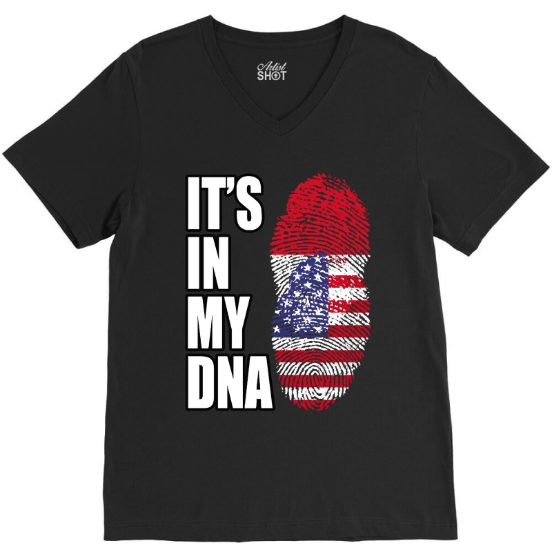 Proud Indonesia American Indonesian And American Mix Heritage D N A Fl V-neck Tee | Artistshot