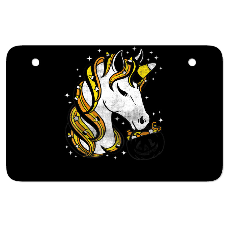 Cute Candy Corn Unicorn Halloween Top Atv License Plate | Artistshot