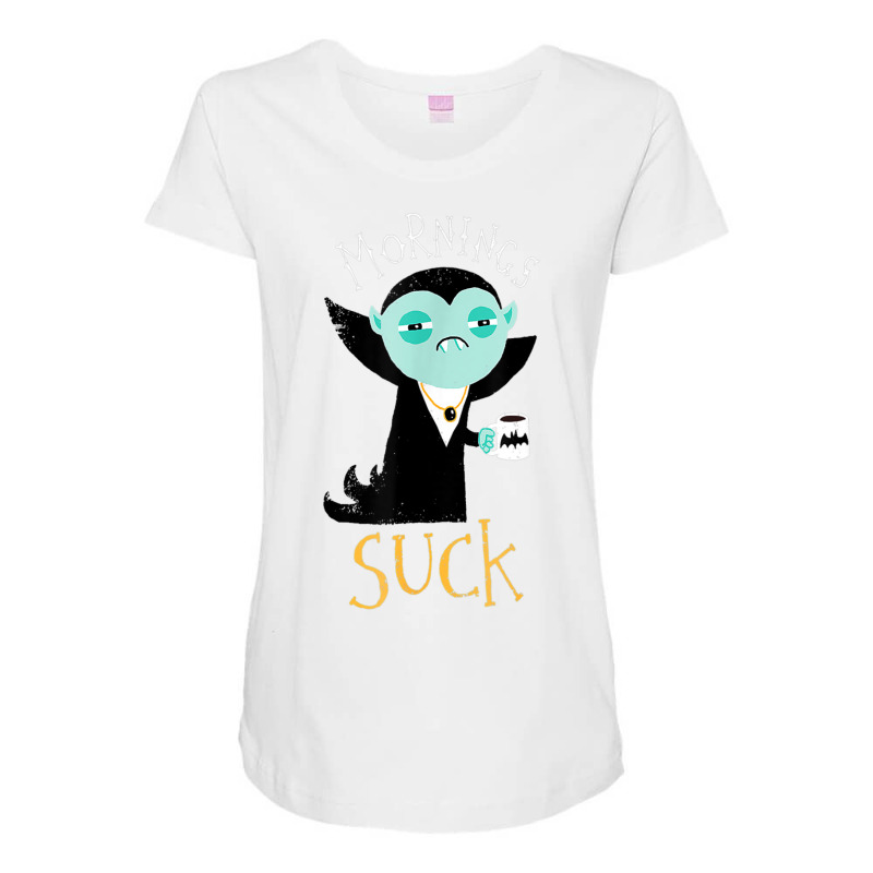 Cute Dracula Vampire Morning Suck Coffee Halloween Costume Maternity Scoop Neck T-shirt by shirondataylornmc | Artistshot