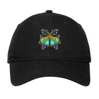 Folk Art Moth Forest Green Folk Art Moth Adjustable Cap | Artistshot