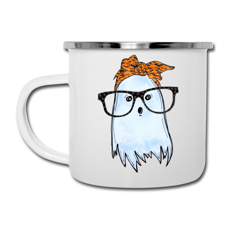 Cute Ghost With Glasses And Bats Bandana Halloween Costume Camper Cup | Artistshot