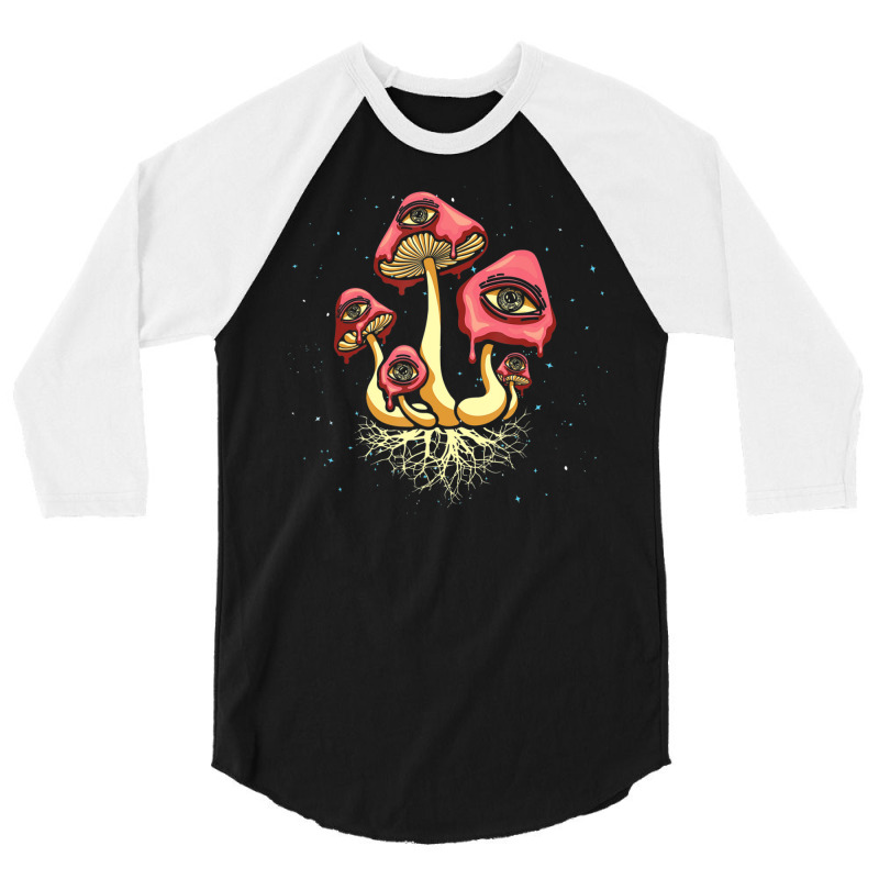 Psychedelic Mushroom Alien Shrooms Lover 3/4 Sleeve Shirt | Artistshot