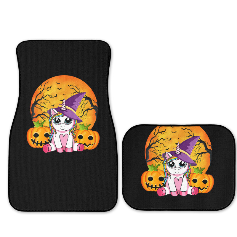 Cute Halloween Girls Witchy Unicorn Halloween Full Set Car Mats | Artistshot