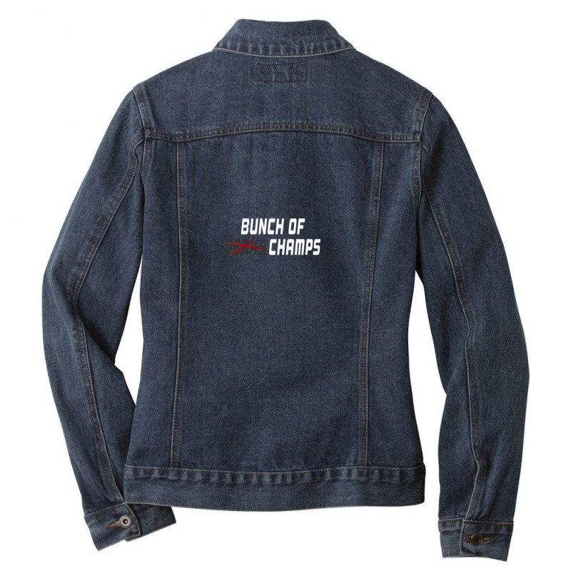 Bunch Of Jerks Champs Shirt (white Lettering) 1 Ladies Denim Jacket by JennaEdwards | Artistshot