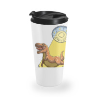 Alien Dinosaur Abduction Ufo T Rex Abducted By Ufo Spaceship Travel Mug | Artistshot