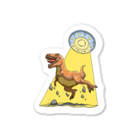 Alien Dinosaur Abduction Ufo T Rex Abducted By Ufo Spaceship Sticker | Artistshot