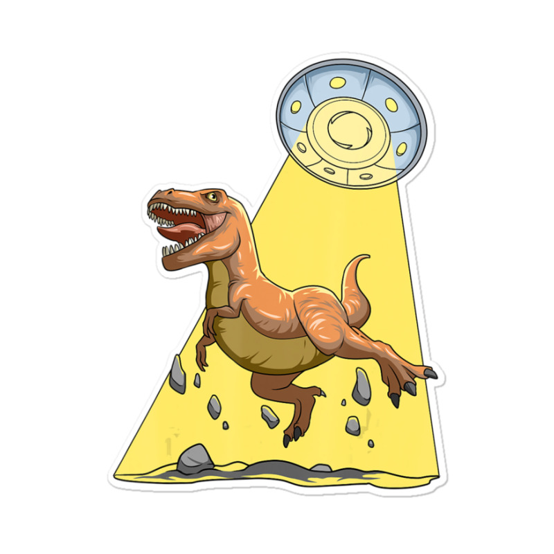 Alien Dinosaur Abduction Ufo T Rex Abducted By Ufo Spaceship Sticker | Artistshot