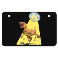 Alien Dinosaur Abduction Ufo T Rex Abducted By Ufo Spaceship Atv License Plate | Artistshot