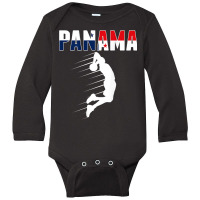 Proud Panama Basketball Fans Jersey   Panamanian Flag Baller T Shirt Long Sleeve Baby Bodysuit | Artistshot