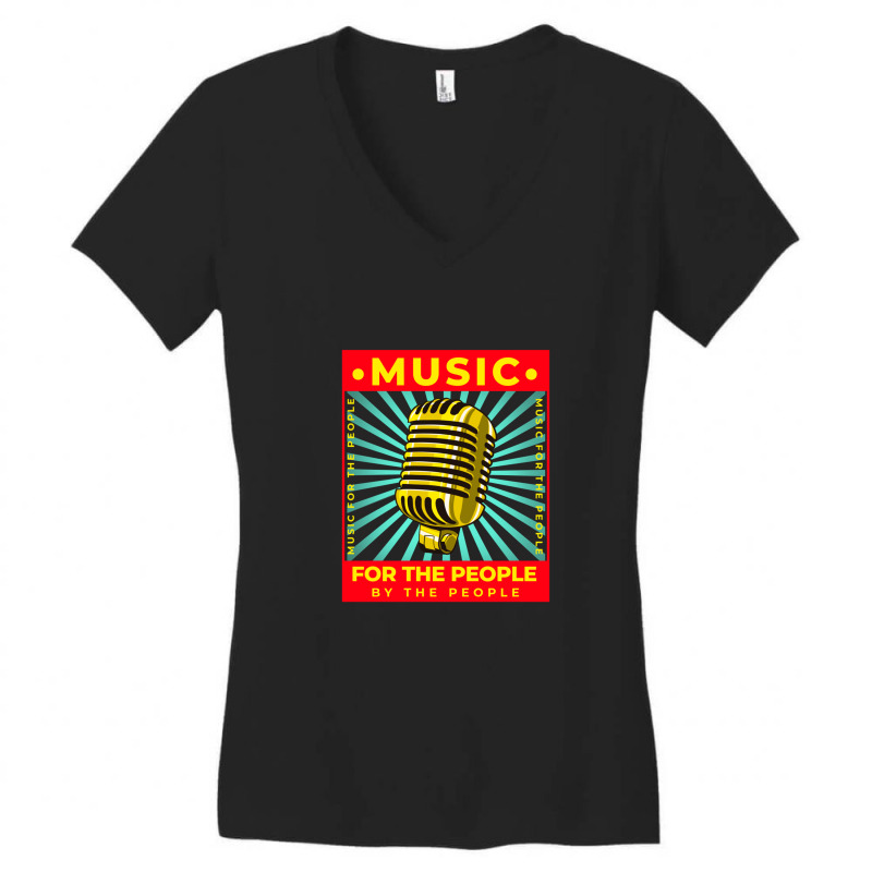 Music For The People By The People Women's V-Neck T-Shirt by WilmaMorgan | Artistshot