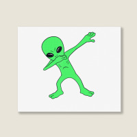 Dabbing Alien Halloween Dab Boys Kids Landscape Canvas Print | Artistshot