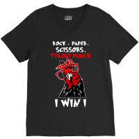 Chicken Cock Rock Paper Scissors Throat Punch I Win Chicken Funny 61 H V-neck Tee | Artistshot