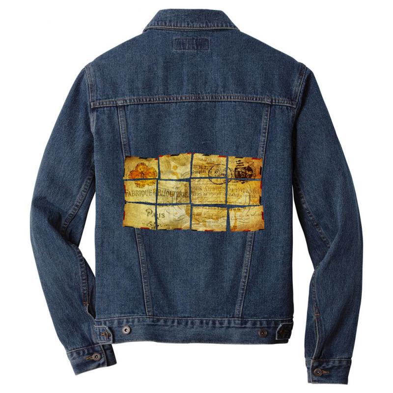 Vintage Envelope And Stamps Men Denim Jacket | Artistshot