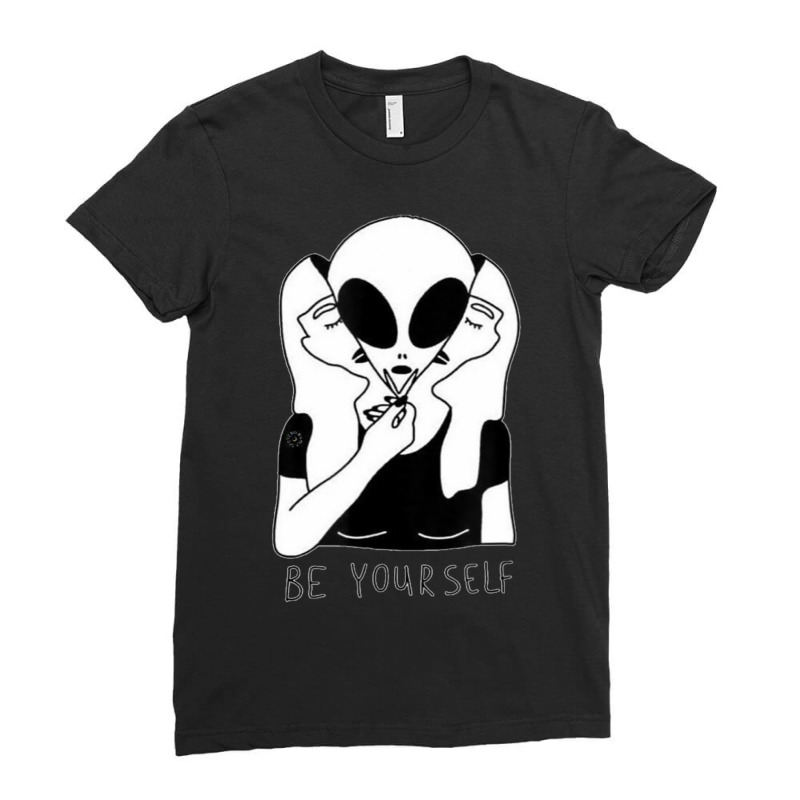 Cute Perfect Girl Space Alien Be Yourself True Self Ladies Fitted T-Shirt by hoangan | Artistshot