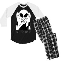 Cute Perfect Girl Space Alien Be Yourself True Self Men's 3/4 Sleeve Pajama Set | Artistshot