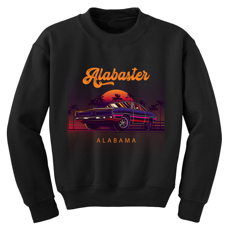 Alabaster Alabama Retro Vintage 80s 90s Muscle Cars Retrowave Aestheti Youth Sweatshirt by pancakespienova | Artistshot