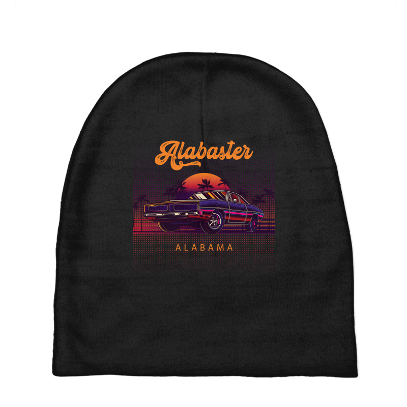 Alabaster Alabama Retro Vintage 80s 90s Muscle Cars Retrowave Aestheti Baby Beanies by pancakespienova | Artistshot