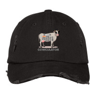 Algebra Math Calculator Funny Problem Solver Cow Moo Vintage Cap | Artistshot