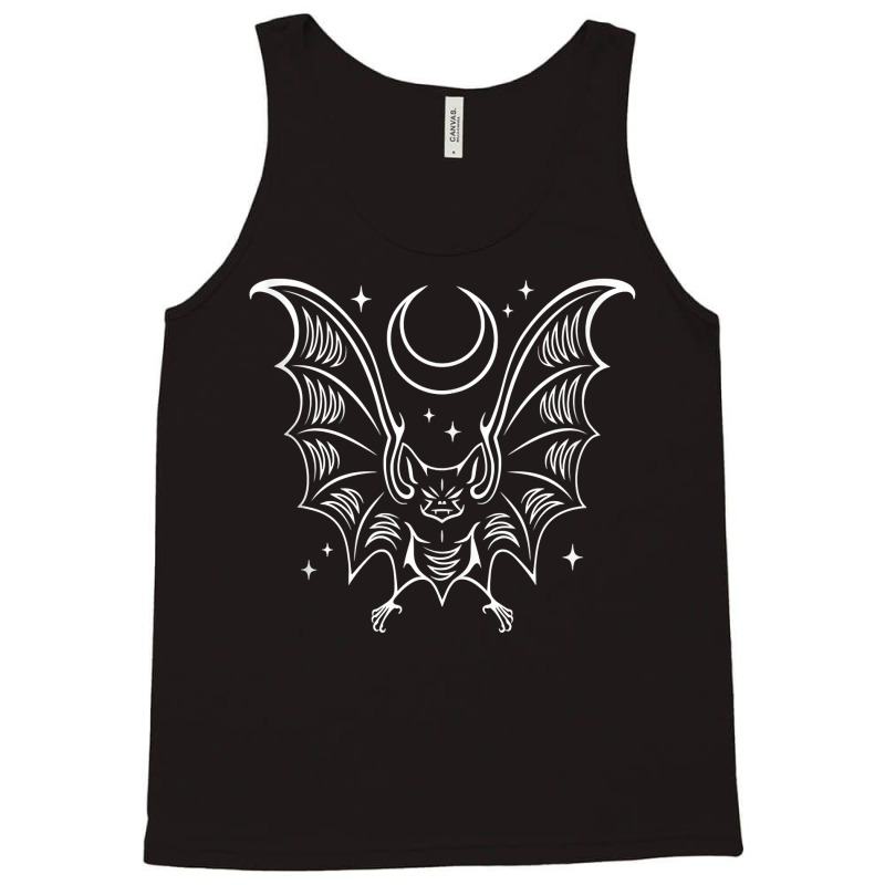 Vampire Bat And Moon With Stars At Night Goth Tank Top Tank Top by cm-arts | Artistshot