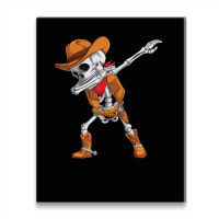 Dabbing Skeleton Cowboy Halloween Costume Kids Boys Men Dab Metal Print Vertical | Artistshot