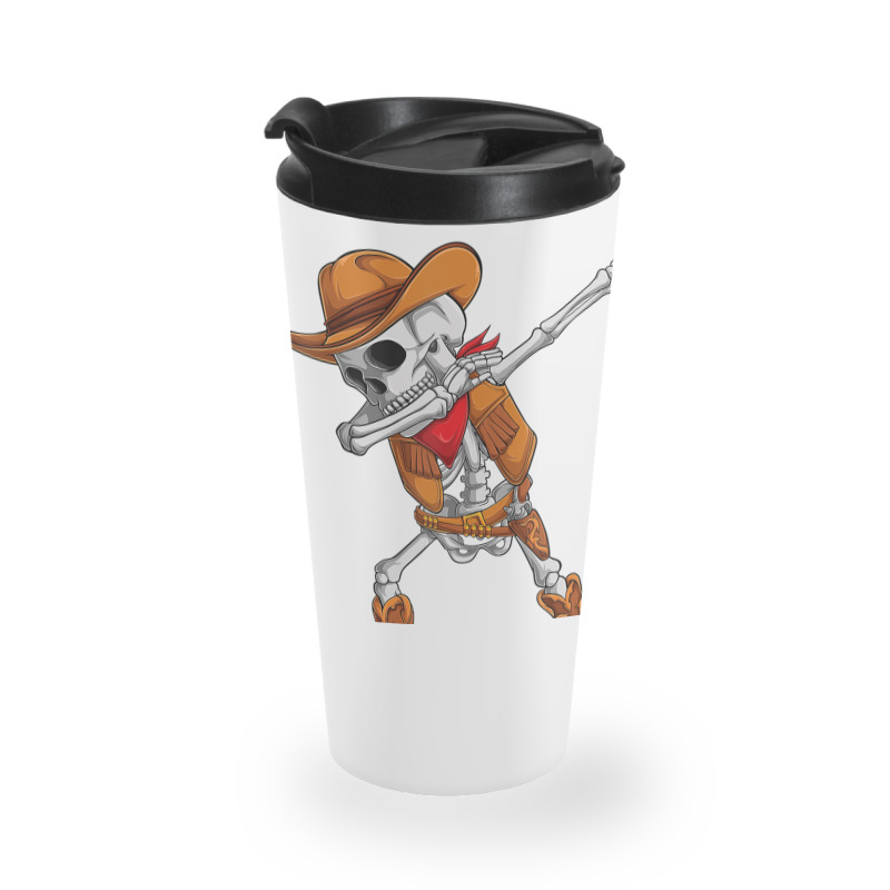 Dabbing Skeleton Cowboy Halloween Costume Kids Boys Men Dab Travel Mug | Artistshot