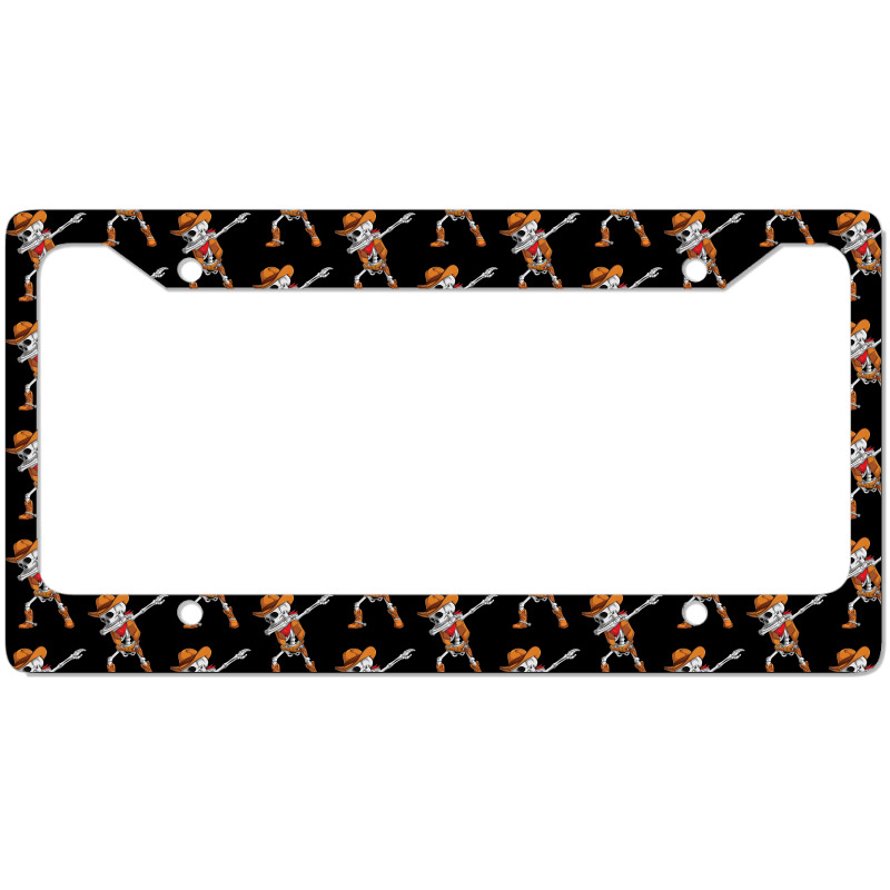 Dabbing Skeleton Cowboy Halloween Costume Kids Boys Men Dab License Plate Frame | Artistshot