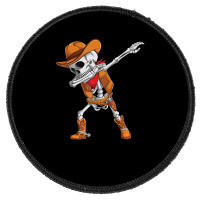 Dabbing Skeleton Cowboy Halloween Costume Kids Boys Men Dab Round Patch | Artistshot