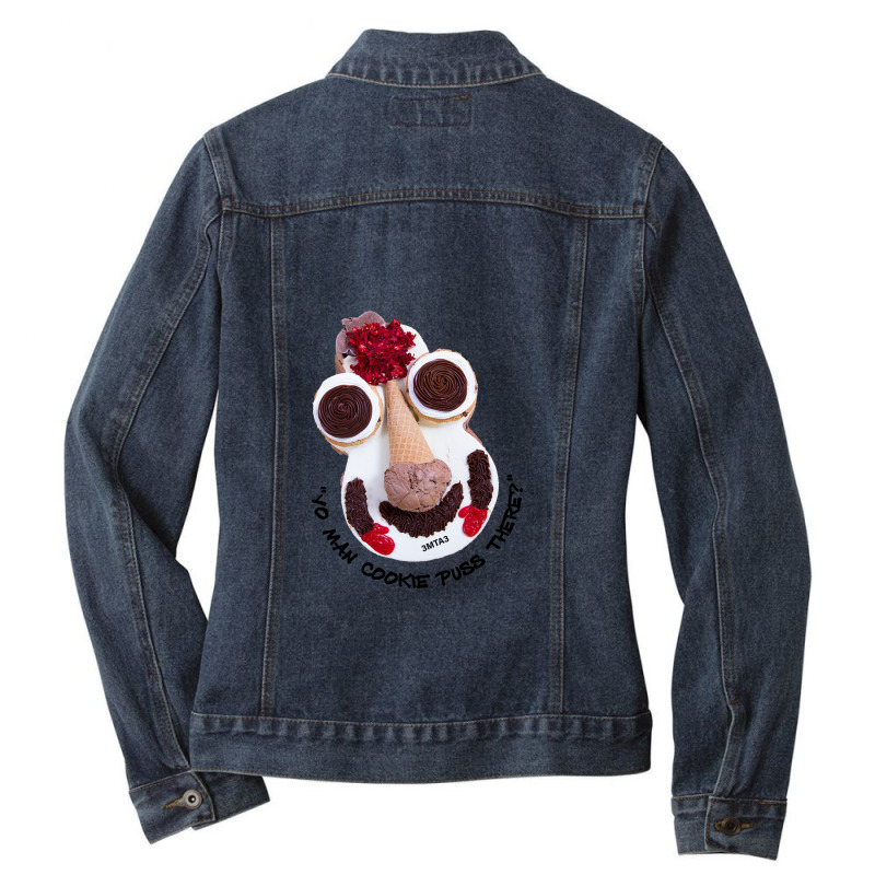 Cookie Puss Ladies Denim Jacket by SarahWhitfield | Artistshot