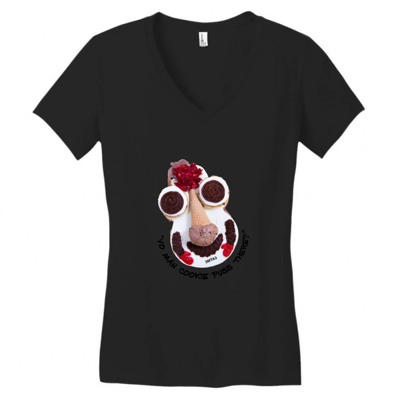 Cookie Puss Women's V-Neck T-Shirt by SarahWhitfield | Artistshot