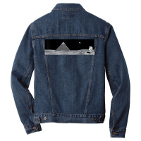 Pyramid On The Moon Conspiracy Ancient Alien Men Denim Jacket | Artistshot