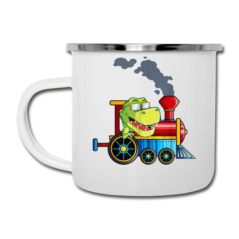 Funny Dinosaur Riding A Train Tyrannosaurus Dino Boys Girls Camper Cup | Artistshot