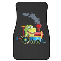 Funny Dinosaur Riding A Train Tyrannosaurus Dino Boys Girls Front Car Mat | Artistshot