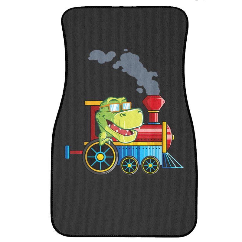 Funny Dinosaur Riding A Train Tyrannosaurus Dino Boys Girls Front Car Mat | Artistshot