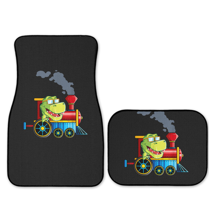 Funny Dinosaur Riding A Train Tyrannosaurus Dino Boys Girls Full Set Car Mats | Artistshot