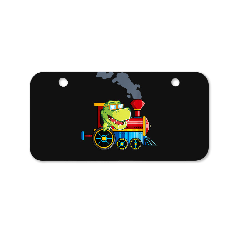 Funny Dinosaur Riding A Train Tyrannosaurus Dino Boys Girls Bicycle License Plate | Artistshot