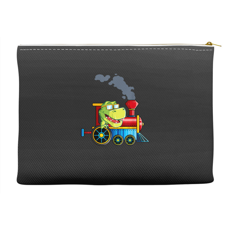 Funny Dinosaur Riding A Train Tyrannosaurus Dino Boys Girls Accessory Pouches | Artistshot