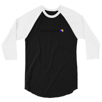 Bosnian Text And Flag 3/4 Sleeve Shirt | Artistshot