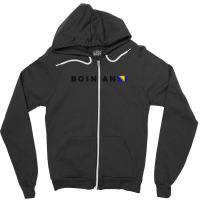 Bosnian Text And Flag Zipper Hoodie | Artistshot