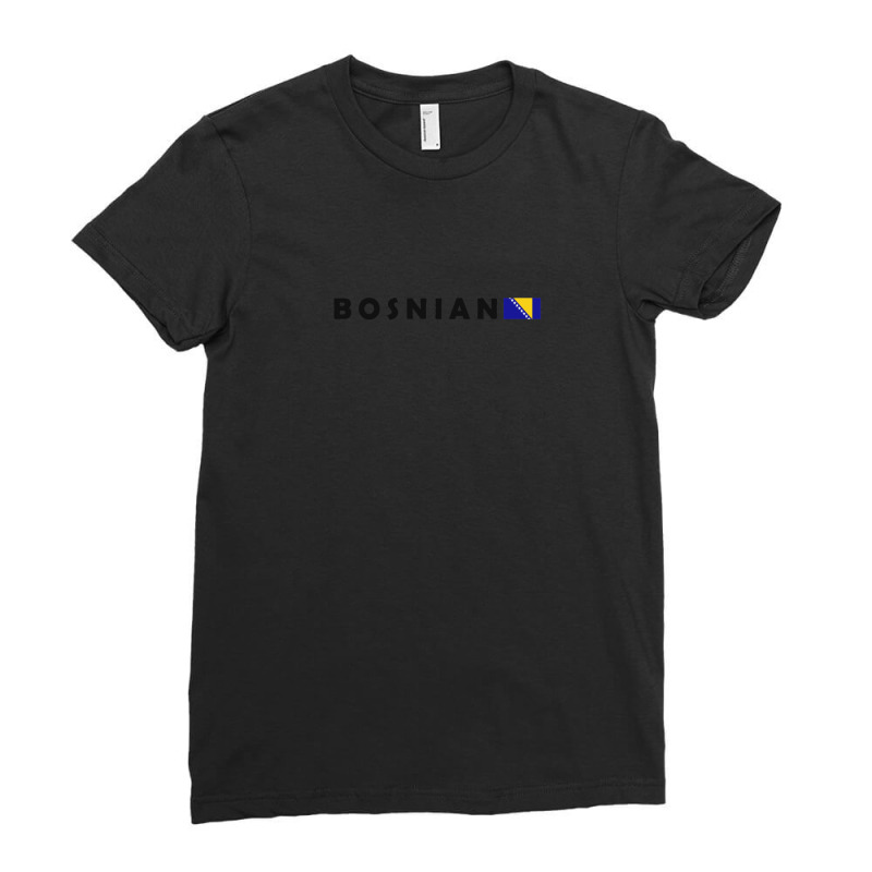 Bosnian Text And Flag Ladies Fitted T-Shirt by CarlosMurillo | Artistshot