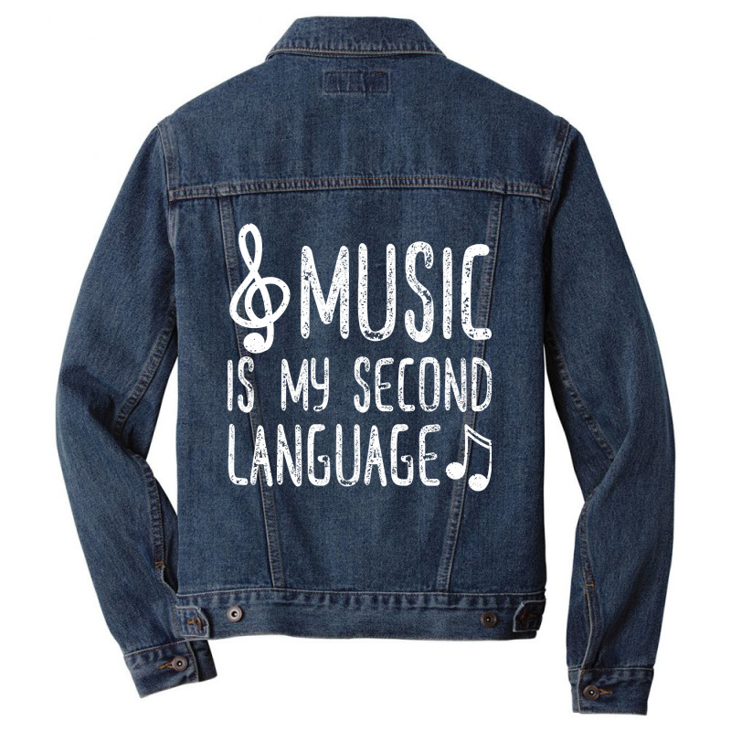 Music Is My Second Language Men Denim Jacket by macklinsampson | Artistshot