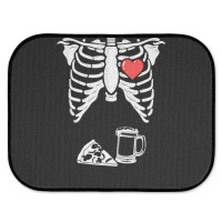 Dad Skeleton Halloween Beer Pizza Pregnancy Couple Men Rear Car Mat | Artistshot