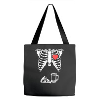 Dad Skeleton Halloween Beer Pizza Pregnancy Couple Men Tote Bags | Artistshot