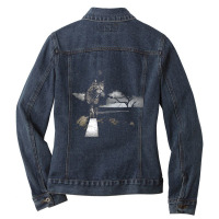 Cat Cat In Stormy Weather. Ladies Denim Jacket | Artistshot