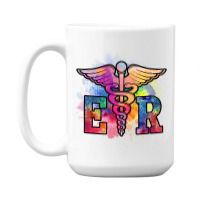 Er Nurse Illustration Design Emergency Nurses Day 15 Oz Coffee Mug | Artistshot