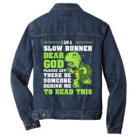 I'm A Slow Runner Turtle Marathon Running Run Men Denim Jacket | Artistshot