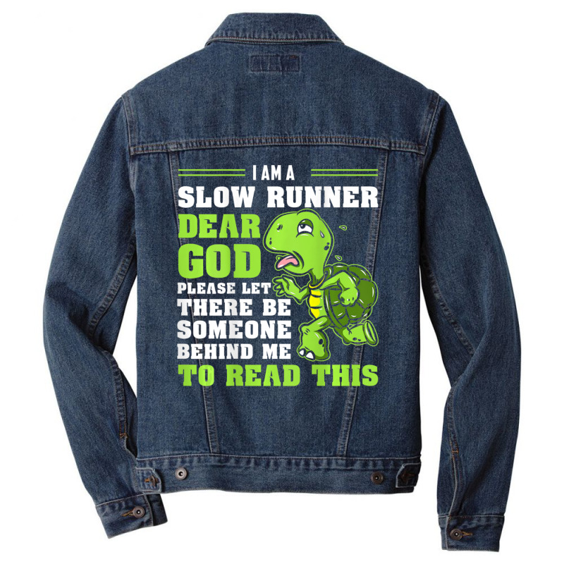 I'm A Slow Runner Turtle Marathon Running Run Men Denim Jacket by cm-arts | Artistshot